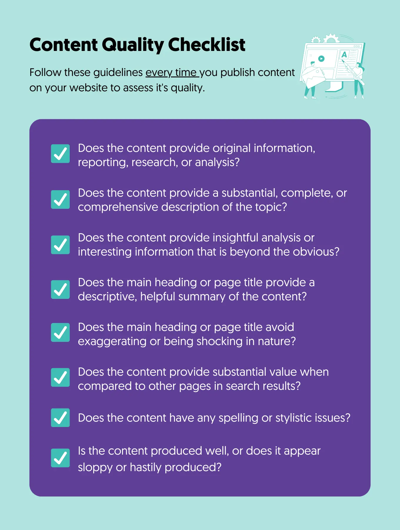 High Quality Content Checklist