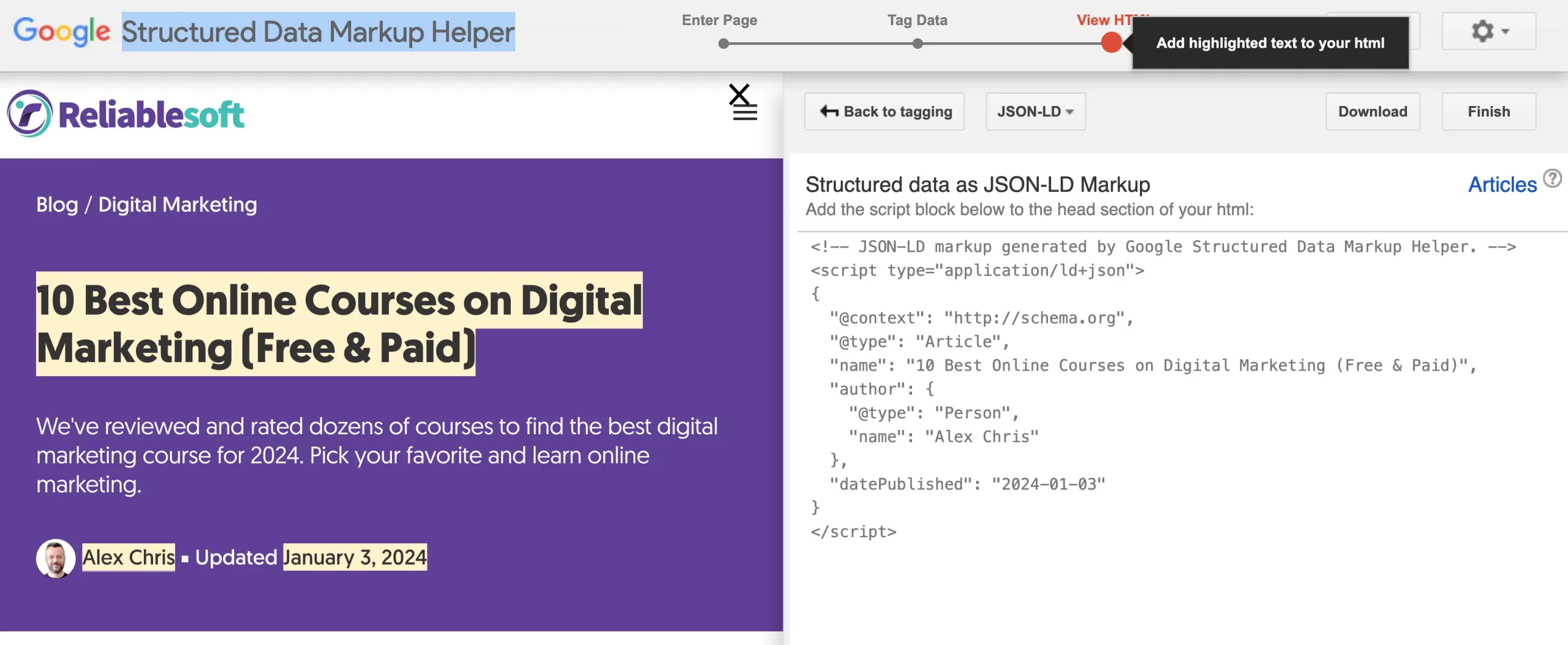 Structured Data Markup