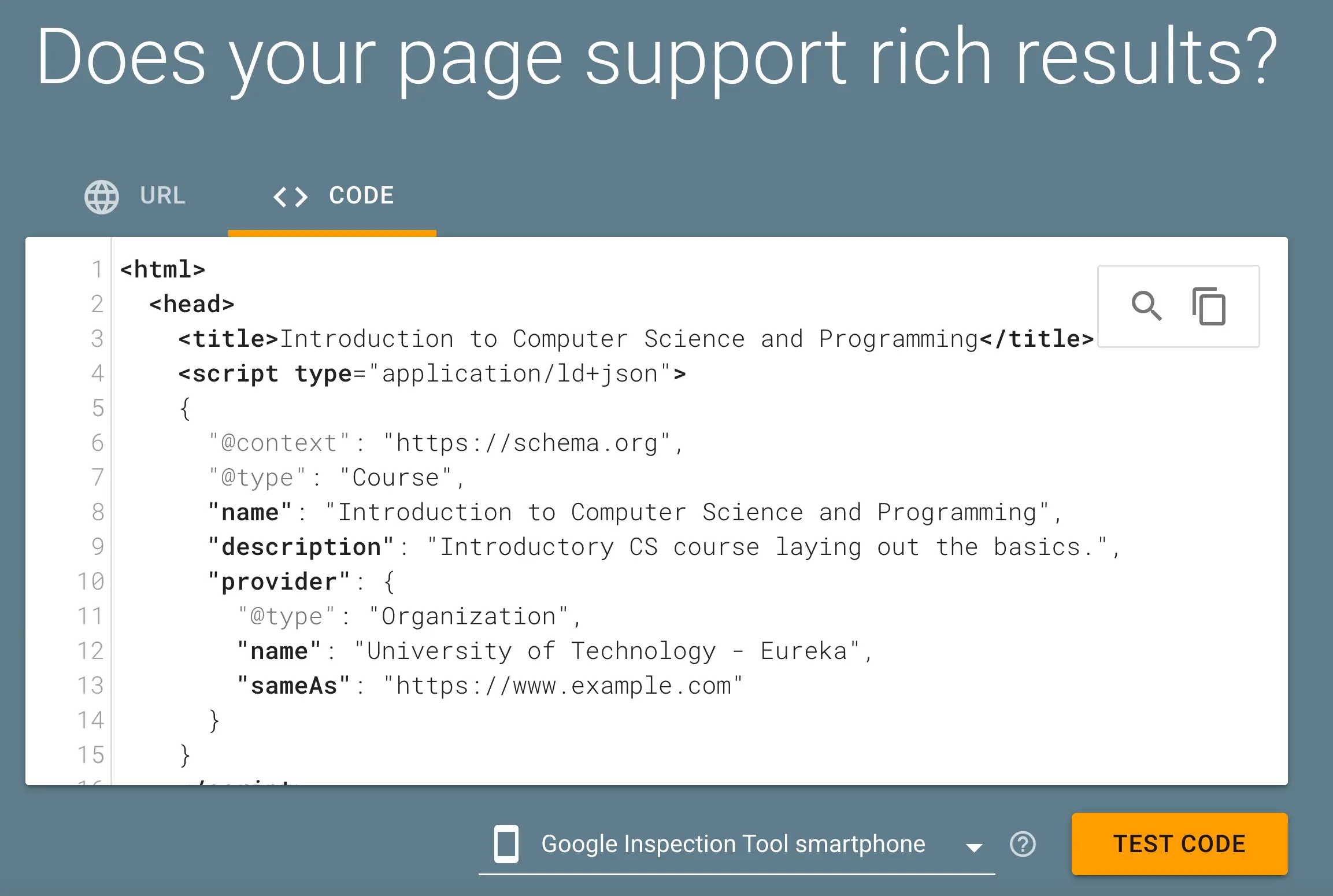 Rich Results Test Tool