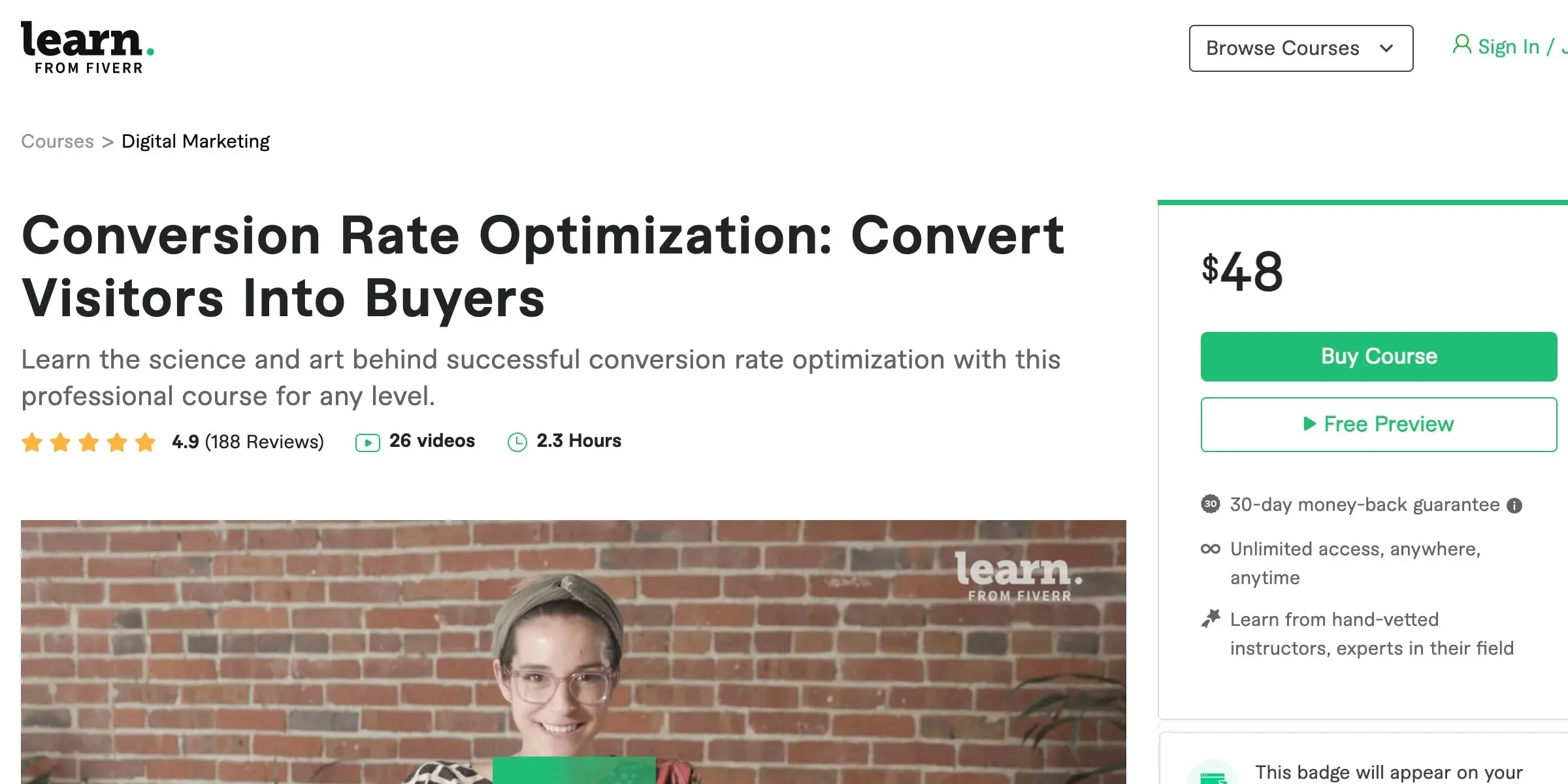 Conversion Rate Optimization Course (Fiverr)