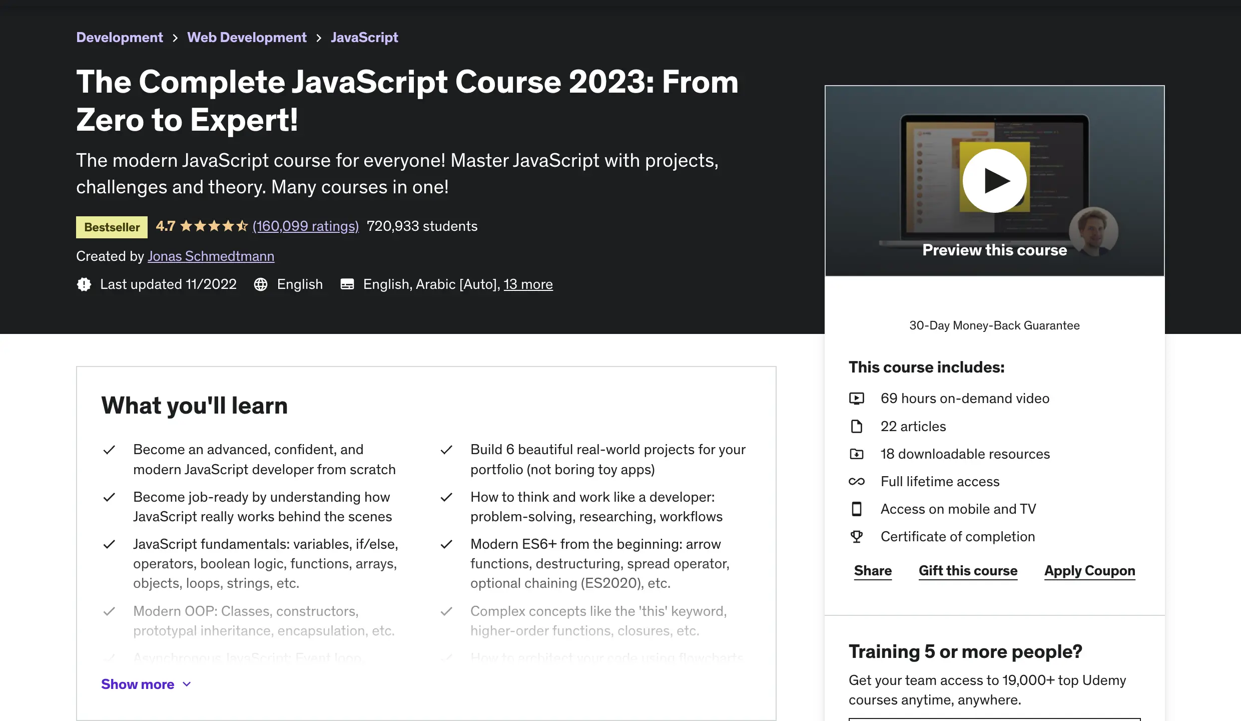 The Complete JavaScript Course