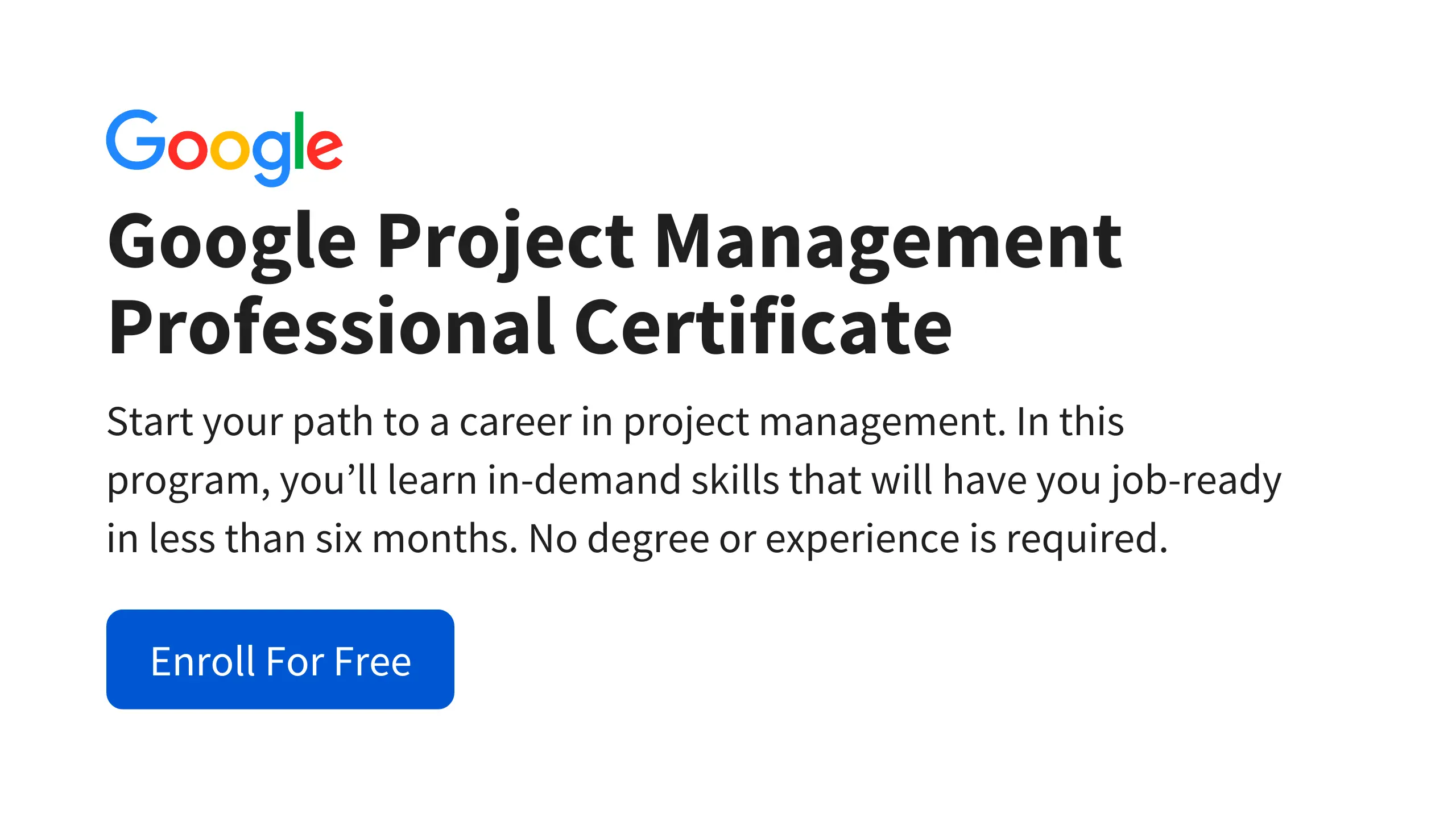 Google Project Management Professional Certificate