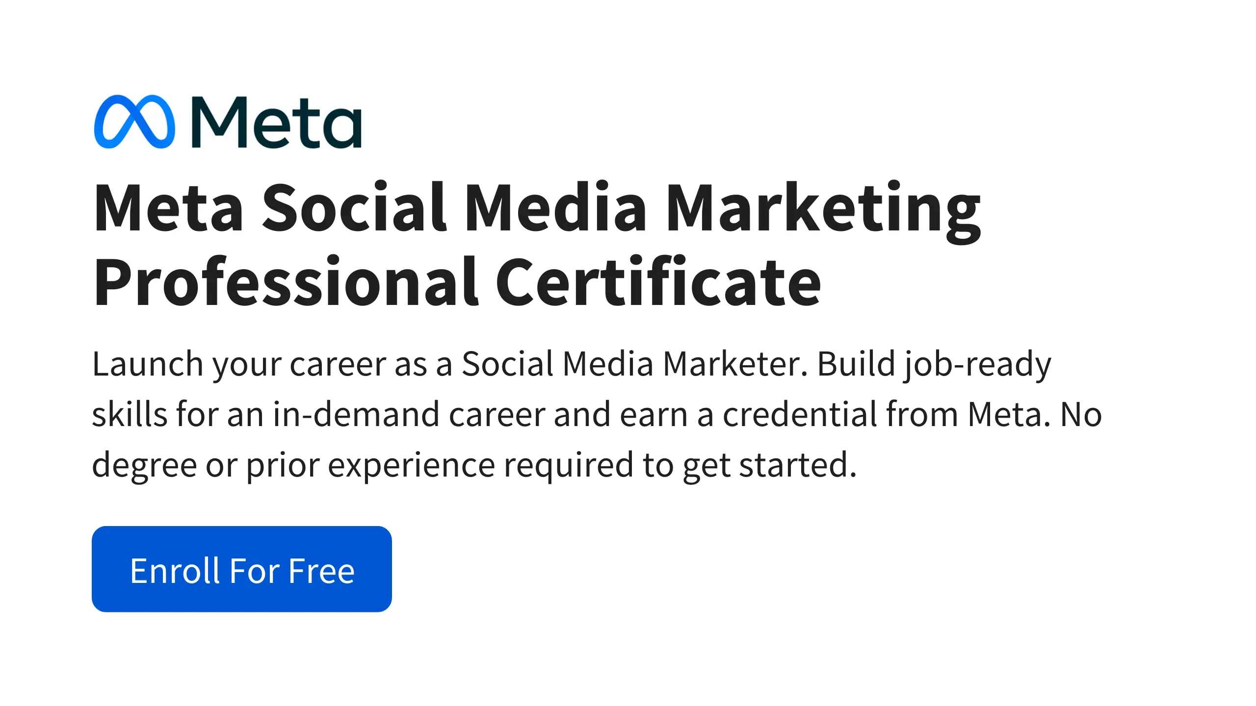 Meta Social Media Marketing Professional Certificate