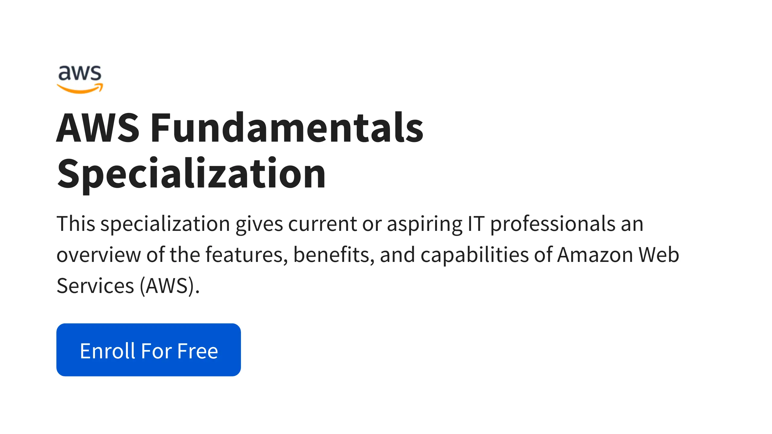 AWS Fundamentals Specialization