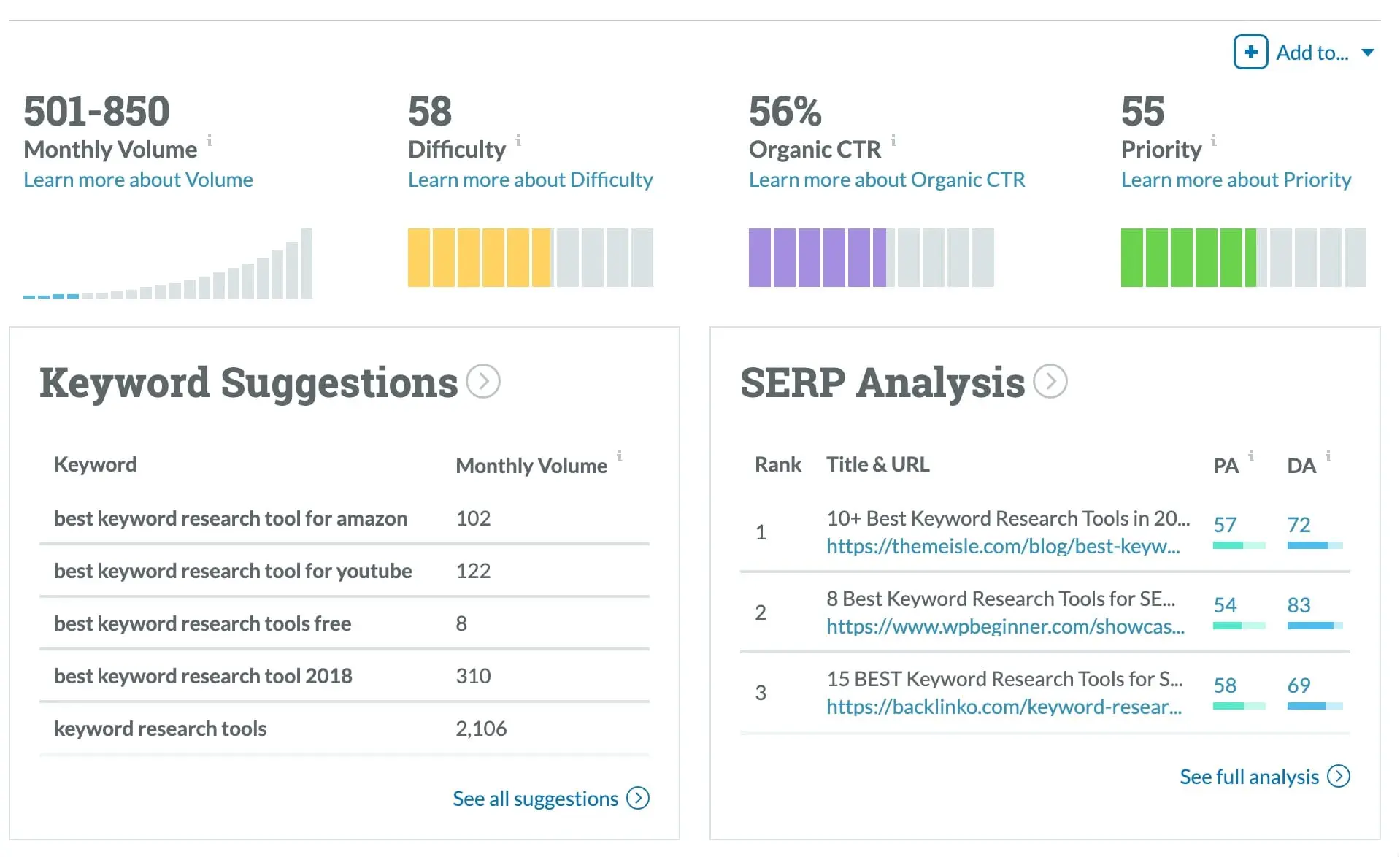 Moz Keyword Explorer