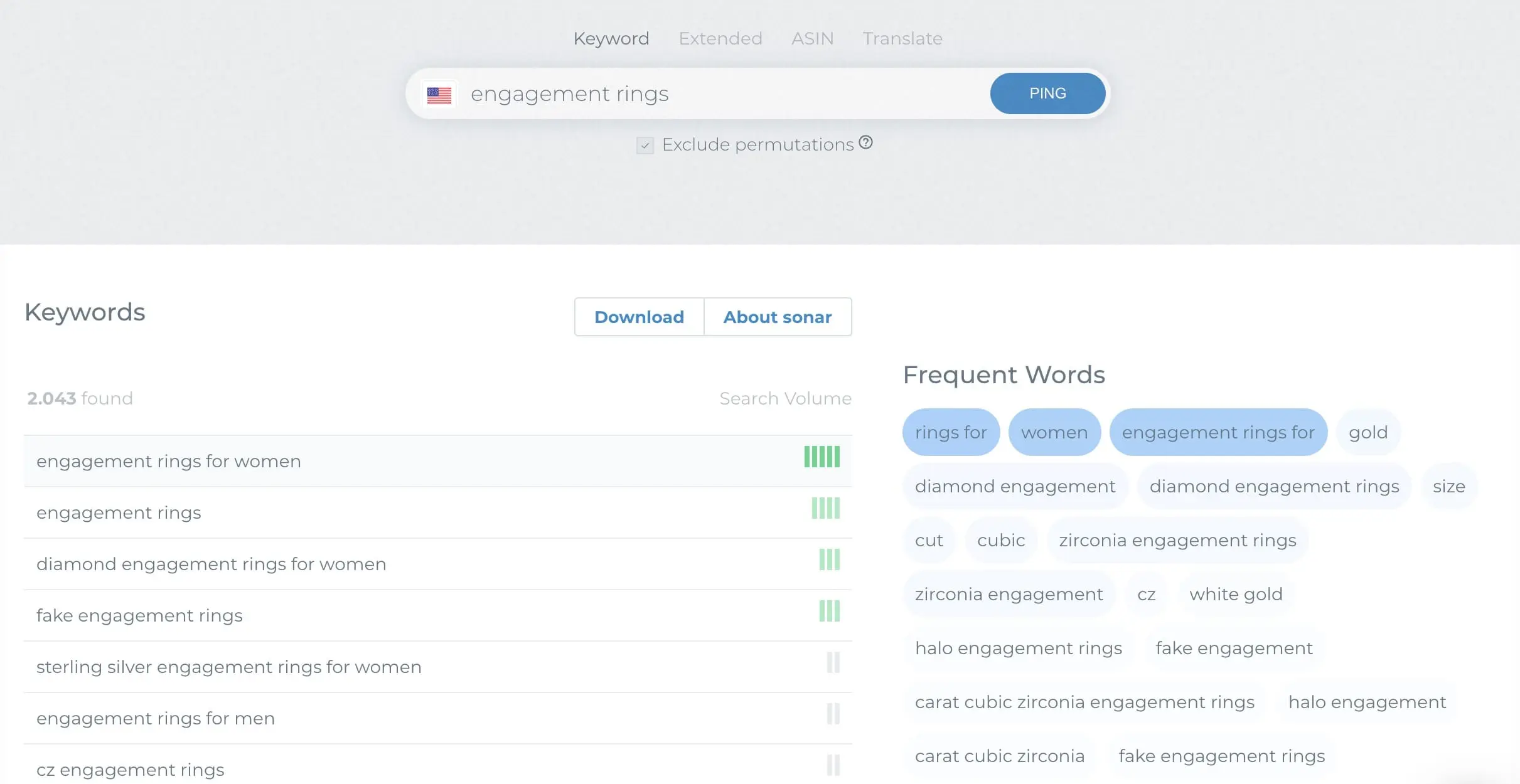 Sellics Keyword Research Tool