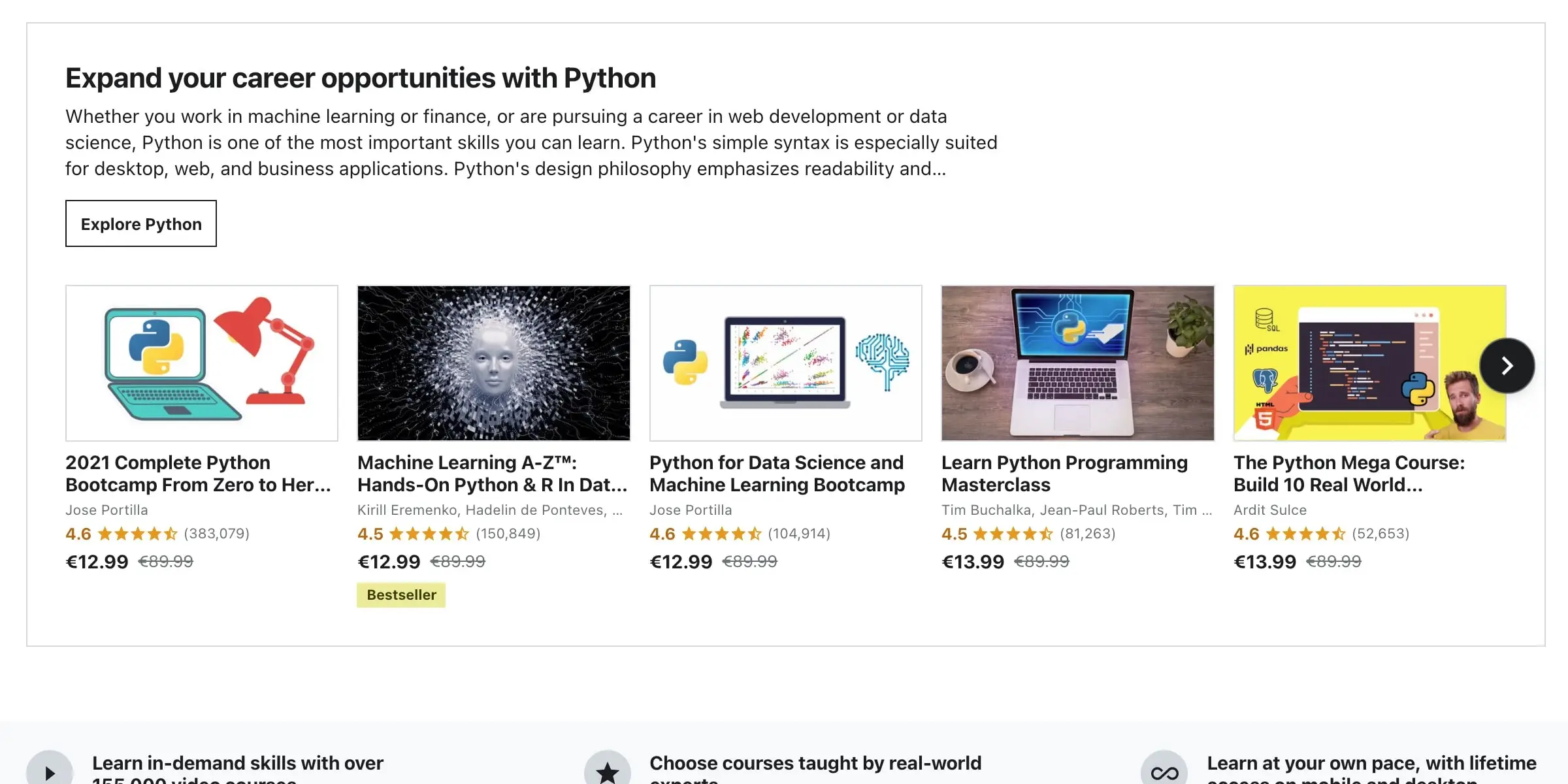 Udemy (Best for Python)