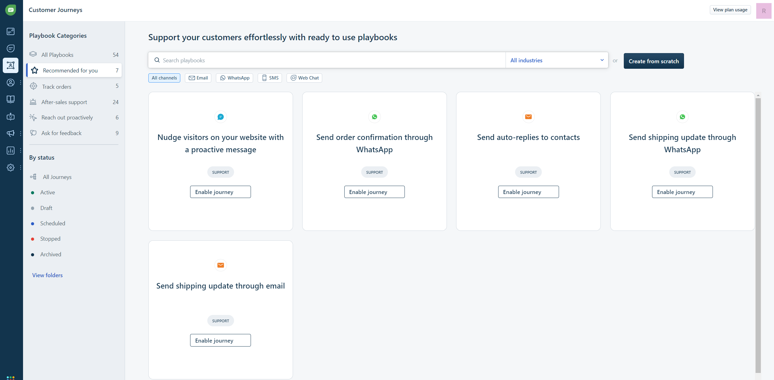 Freshchat Customer Journeys