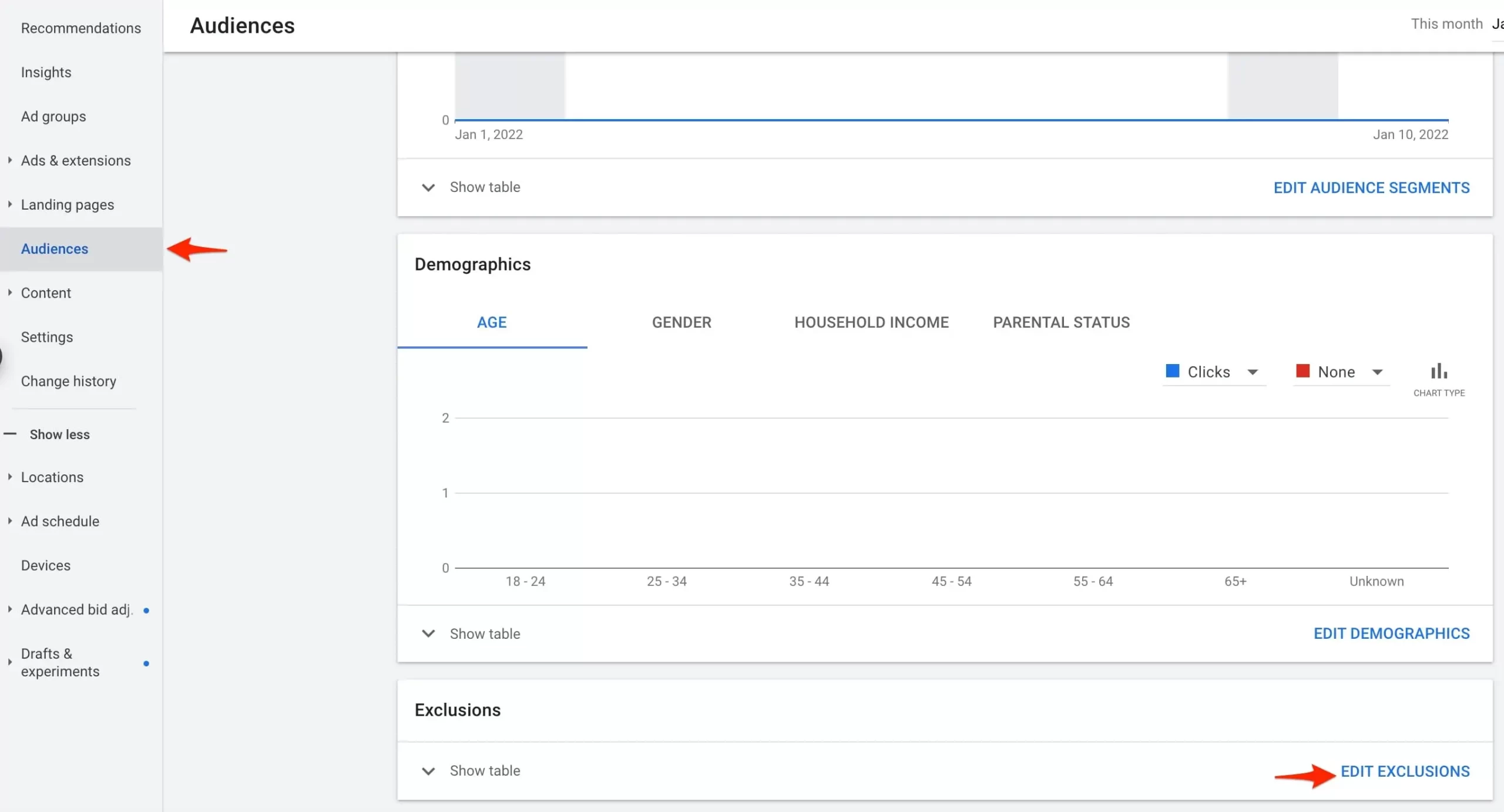 Exclude Audiences Option