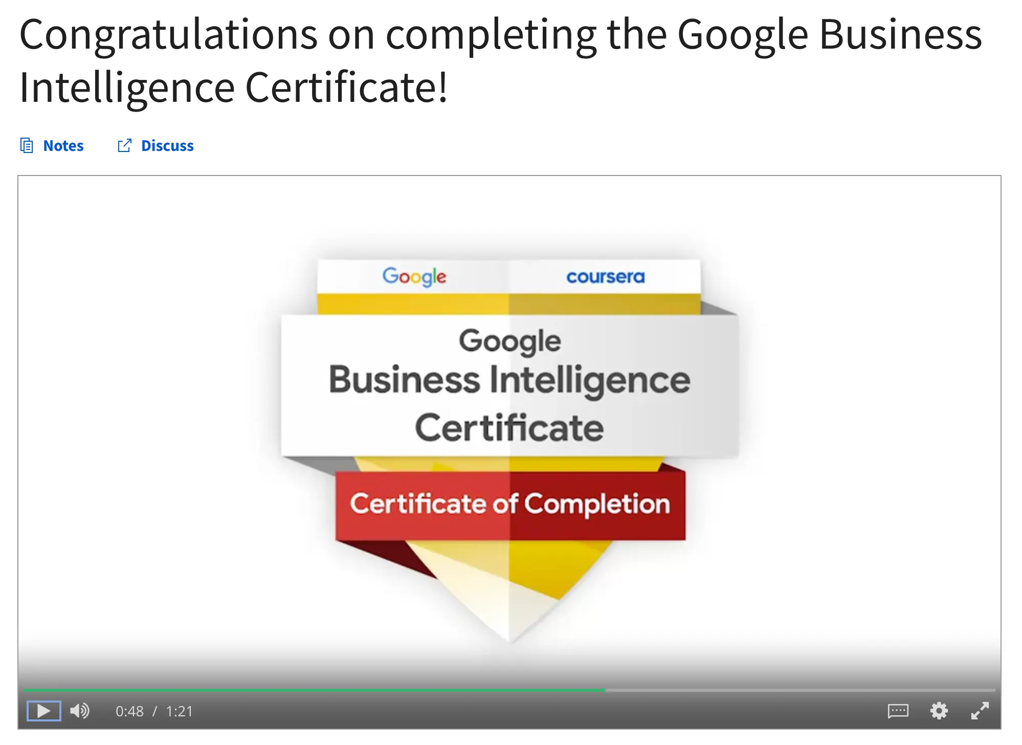 Google Business Intelligence Professional Certificate