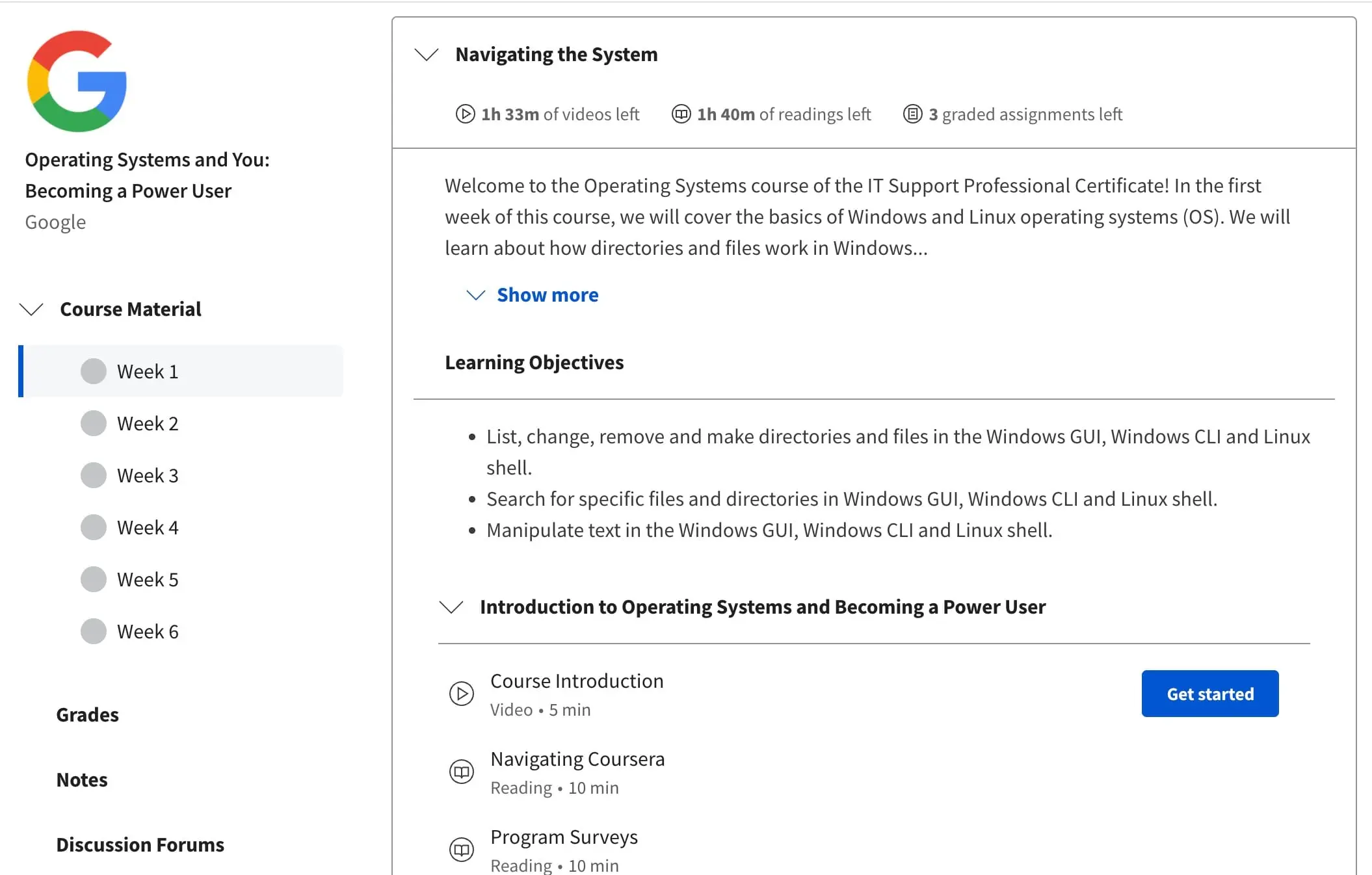 Operating Systems Course