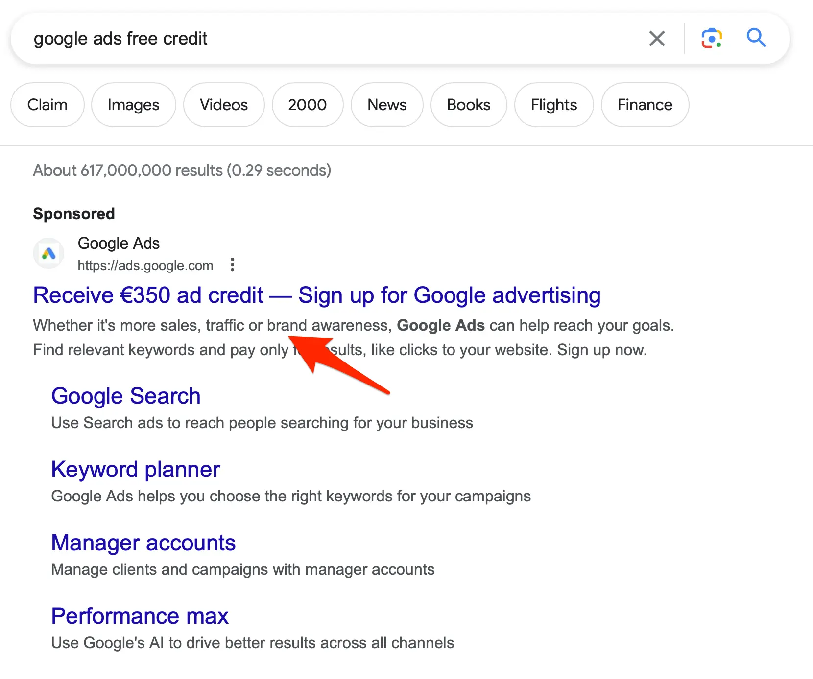 Google Ads Free Credit