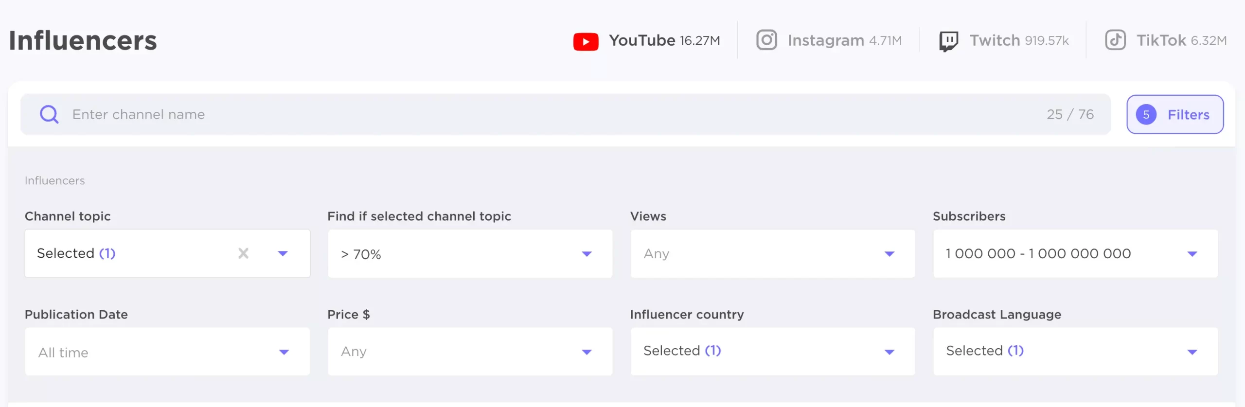 Find YouTube Influencers Step 2