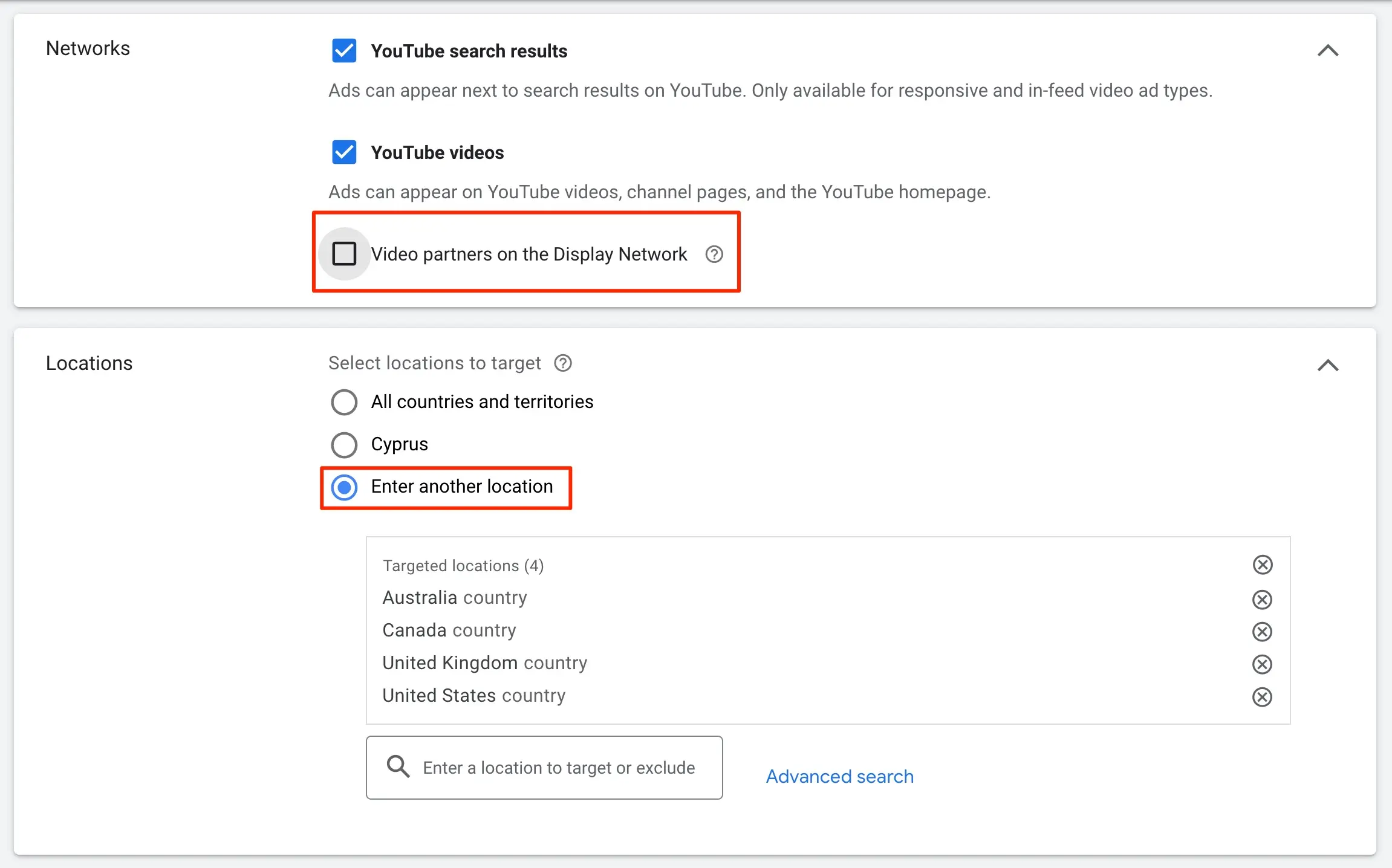 Select Networks and Locations